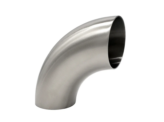 6.000" 14ga 90° Mandrel Bend - (9.000" CLR) - Brushed Finish - 304 Stainless